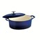 Tramontina Covered Oval Dutch Oven Enameled Cast Iron 55Quart Gradated Cobalt 80131077DS