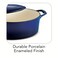 Tramontina Covered Oval Dutch Oven Enameled Cast Iron 55Quart Gradated Cobalt 80131077DS