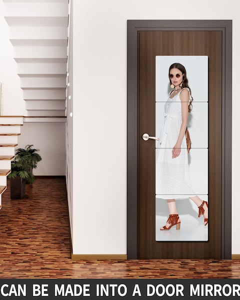 Unbreakable Acrylic Mirror NonGlass shatterproof Mirror Full Length Wall Gym for Home Mirror Frameless Home Fitness Mirrors 4pcs12 in x12 in  Silver