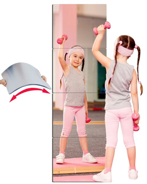 Unbreakable Acrylic Mirror NonGlass shatterproof Mirror Full Length Wall Gym for Home Mirror Frameless Home Fitness Mirrors 4pcs12 in x12 in  Silver
