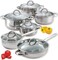 Cook N Home Kitchen Cookware Sets 12Piece Basic Stainless Steel Pots and Pans Silver