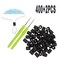 400Pcs Silicone Elastic Cord Locks Rope Stoppers Spring Toggles Drawstring Adujster Non Slip with 2 Pack Crochet Hooks Black