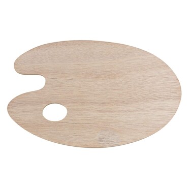 AUEAR 2 Pack Pine Wood Oval Wooden Painting Palette Wood Palette Painting Tray Wood Painting Tool
