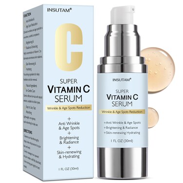 Vitamin C Face Serum with Hyaluronic Acid Reduces Dark Spots  Anti Aging Facial Serum for All Skin Types 1 FL OZ