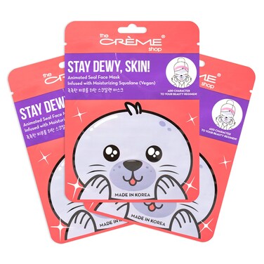 The Crme Shop Korean Skincare Animated Seal Face Mask  Infused with Moisturizing Vegan Squalane