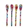 French Bull Melamine Assorted Tablespoon Spoon Set of 4 for Coffee Milk Powder Seed Spices Ice Cream Yogurt Stirring Mixing Sugar 7 Dessert Garden Floral