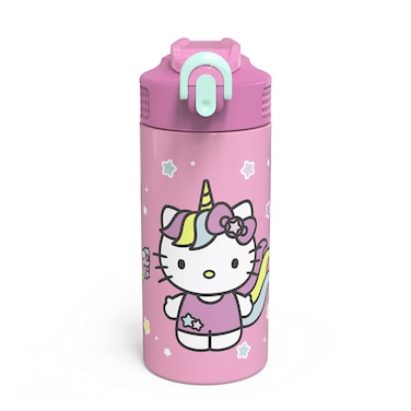 zak Hello Kitty  Stainless Steel Vacuum Insulated Water Bottle  14 oz  Durable  Leak Proof  FlipUp Straw Spout  BuiltIn Carrying Loop  BPA Free