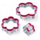 Abokney 3 Piece Flower Cookie Cutters setStainless Steel Cookie Cutter Set for Kids15inch3inch4inch Large Pastry Cutter Shapes for BakingSandwich and Fruitred