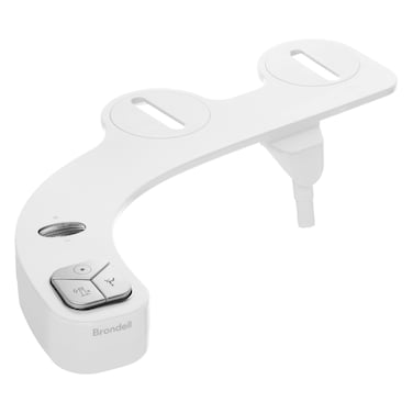 Brondell FSP150 FreshSpa Thinline Precision Essential Bidet Attachment for Toilet Seats with Adjustable Water Pressure Side Arm Control Thin Profile White Single Nozzle