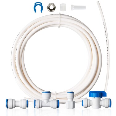 iSpring ICEK3 38 Tubing Water Line Splitter and Reverse Osmosis Refrigerator Ice Maker Kit Fits PH100 RO100 US15 Series 20 feet Everything Included for Installation