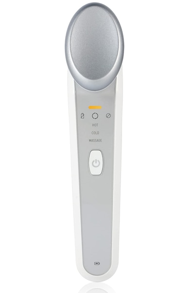 Eye Massager with Heat  Cold At Home Rechargeable Skin Lifting Machine for Relax Eye Strain Dark Circles Eye Bags Dry Eyes Wrinkles Fine Line Improve Sleep White