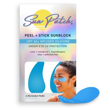 Sun Patch Reusable Under Eye Sunblock Patches 100 Silicone Sunscreen Under Eye Patches for UV Protection Face Stickers with UPF 50 1 Pack4 Pairs Blue Golf Surf Swim Ski  Snow Outdoors
