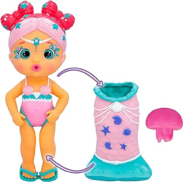 IMC Toys Bloopies Mermaids Magic Tail  Layla  Water Toy with Removable Mermaid Tail for Girls and Kids 18M and up Multi