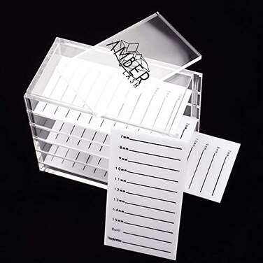 Amber Lash 5 Layers Clear Acrylic Lash Storage Case for Eyelash Extension Pallet Holders organizer
