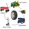 2Pack ARPRO 10 x 25 Flat Free Solid Rubber Tires and Wheel  10 inch Solid Wheels with 58 Axles and 225 Offset Hub  Replacement Wheels for Hand Trucks Dolly and Wheelbarrows