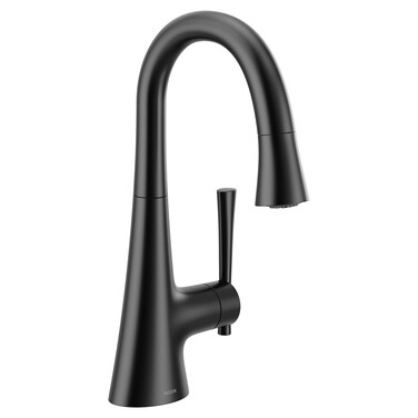 Moen 6126BL Kurv Collection OneHandle Pulldown Bar Faucet with Power Clean Featuring Reflex Matte Black