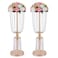 LoveCat 2 Pcs of Silver Wedding Centerpieces Flower Vases Metal Centerpiece Vases244in62cm Home Decor Vases with 2Tier Acrylic Crystal StringsSuitable for DIY Enthusiasts