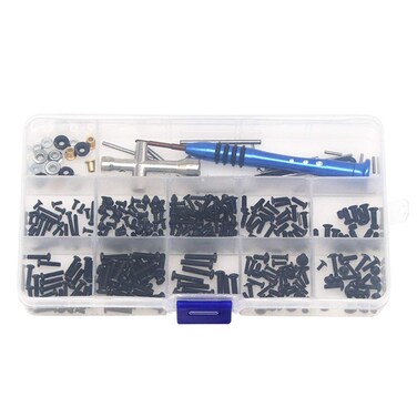 RC Car Tools Kit All in One Set DIY Accessories Repair Supplies with Box Repair Tool Set Screws Box Hardware Fasteners for Wltoys114 144001 RC Car