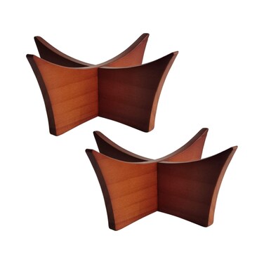LuxRound Ball Stand Ball Display Rack Stand Holder for Football Basketball Volleyball Soccer Made of Solid Wood 2pcs for Trophy Autograph