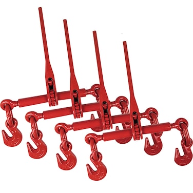 AAIN E003A 4 Pack Ratchet Load Binders Load Chain Binder 3812 with 2 Grab Hooks Tie Down Hauling