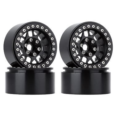 HOTSTORM RC Rims 19 Metal Beadlock Wheel Rim Set for 110 RC Crawler Car TRX4 Axial SCX10 90046 AXI03007 RedCat Gen8Black