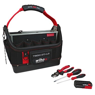 Wiha 91239 11 Piece Veto RedStripe TECH OTLC Open Tote Tool Kit