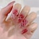 FunBeauty French False Nail Red Rose Ballerina Long Fake Nails Press on 24Pcs Acrylic Art Nail For Women and Girls
