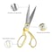 Wild  Bold Scissors All Purpose 8Gold Fabric Scissors Professional Heavy Duty Sewing Scissors with Ultra Sharp Stainless Steel Blade Shears Left Handed Scissors For Office Fiskars Craft Scissors