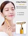 Electric Face Massage Roller Golden 3D Roller Electric Facial Roller and T Shape Facial Roller Massager Kit Electric Massage Roller for Puffiness Relief Gold