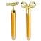 Electric Face Massage Roller Golden 3D Roller Electric Facial Roller and T Shape Facial Roller Massager Kit Electric Massage Roller for Puffiness Relief Gold