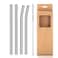 Reusable Glass Straws 8mm Straight Bent Glass Drinking Straws 4 Pcs Straws with Cleaning Brush BPA Free Eco Friendly Glass Straws for Beverages Shakes Milk Tea Juices Cocktail Grey
