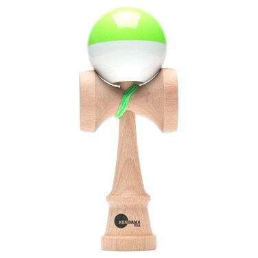 Kendama USA Kaizen Half Split Kendamas  Nova Shape  Super Stick Paint  Extras Included Ball Cup Toy  Leaf Green