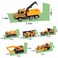 ANDOLO Construction Truck Toys 6Pcs Mini Engineer Car Toys Small Construction Vehicle Bulldozer Roller Excavator Cement Mixer Truck Dump Tractor Cake Topper Party Favors Sand Beach Toy