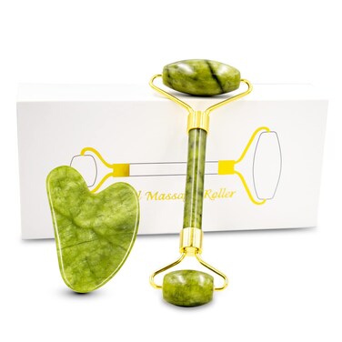 Gua Sha GuaSha Tool for Face Gua Sha Scraping Massage Natural Jade Face Neck Body Acupressure Scraper Therapy Tool Jade Roller Set