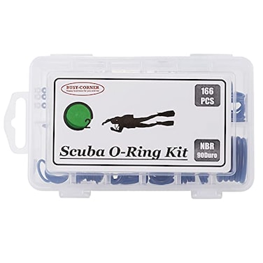 BUSYCORNER 166 Pieces Scuba ORing Kit Scuba Diving Rubber Orings for Dive Hoses Ring Diving Dive Gear Equipment Scuba Tanks NBR90
