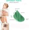 Bodysuitgood Jade Stone Scraping Massage ToolGua Sha Facial Beauty Tools for Wrinkles Skin Tightening Lift Firming Eye PuffinessSPA Acupuncture Therapy Trigger Point Treatment Green