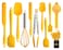 Silicone Spatula Set of 11 Kitchen Utensils with Iron Holder for Baking Cooking and MixingCooking Spatulas Nonstick CookwareSeamless and FlexibleDishwasher Safe Yellow