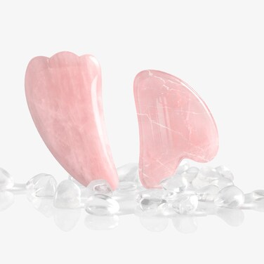 AOOVOO Gua Sha Massage Tool 100 Real Natural Jade Rose Quartz Massager for Face Eyes Neck Body Muscle Relaxing and Slimming  Firming Anti Aging Guasha Tool for FacePink