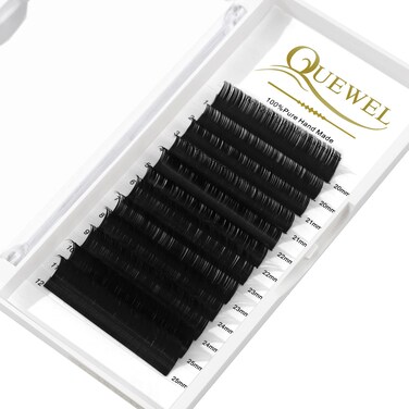 QUEWEL Eyelash Extension Supplies 015 D Curl MIX2025mm Classic Individual Lash ExtensionsOptinal 003005007010015020 CD Single 825mm Mix 814mm 1520mm 2025mm015 D MIX2025mm