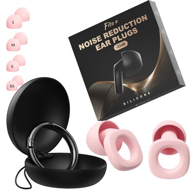 Fita Ear Plugs for Sleeping Noise Reduction  Noise Reduction up to 33dB 4 Pairs XSSML Super Soft Reusable Silicone Earplugs for Noise Reduction Concerts Motorcycle Travel