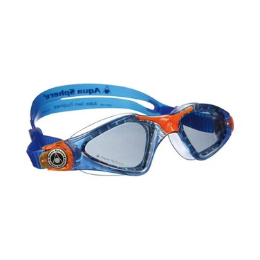 Aqua Sphere Kayenne Junior Swim Goggles with Smoke Lens BlueOrange Swimming Goggles for Kids