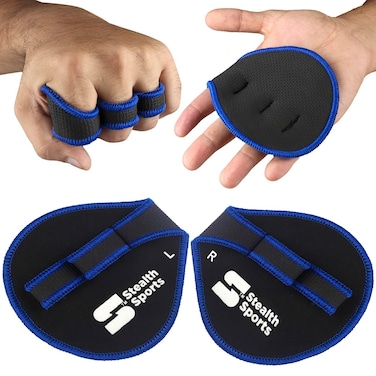 Stealth Sports Weight Lifting Grip Pads for Pullup Bar  Premium Neoprene Grip Pads with Flexible Rubber Palm  Non Slip Comfortable 3 Finger Loop  Protects from Calluses and TearsOne Size Fits All