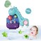 Bubuildup Baby Bath Toys Bath Toys with Wind up Bath Time Toys Bath Toys Without Hole Giraffe Waterfall Set with 3 Suction Cups for Kids Blue
