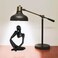Ozzptuu Abstract Sculpture The Thinker Statue Resin Statues for Home Decor Modern Home Office Desktop Shelf Bookshelf Decor Set of 3 Black