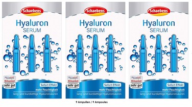 Schaebens Hyaluron SERUM  immediate effect  more moisture  9 ampoules 1 mL each for 9 applications