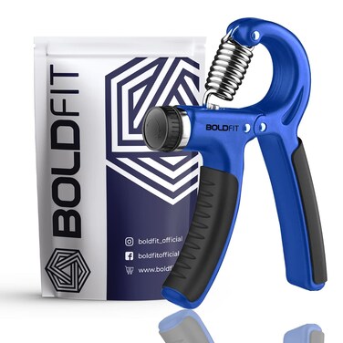 Boldfit Adjustable Hand Grip Strengthener Hand Gripper for Men  Women for Gym Workout Hand Exercise Equipment to Use in Home for Forearm Exercise Finger Exercise Power Gripper 40 Kg Blue