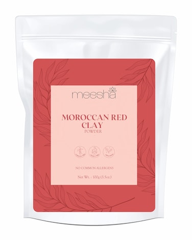 meesha Moroccan Red Clay Powder Red Clay  35 oz 100g  Detoxifying cleansing oilabsorbing hairconditioning clay  DIY face masks body scrubs dry shampoo hair shampoo 100 Natural