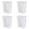 Sterilite Rectangular LiftTop Laundry Hamper with Lid Handles to Easily Carry Clothes Between the Laundry Room and Bedroom Plastic White 4Pack