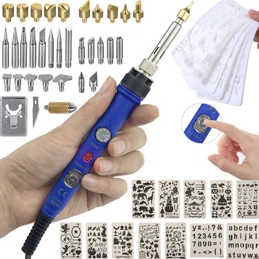 Wood Burning KitPyrography Woodburning Tool Kits for Adults Wood Burner Pen with Switch Adjustable TemperatureSoldering