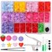 Taigoehua 1000pcs T5 NoSew Resin snap Buttons Fasteners StrawberryStarHeartFlowerCircle with Snap Press Pliers Set